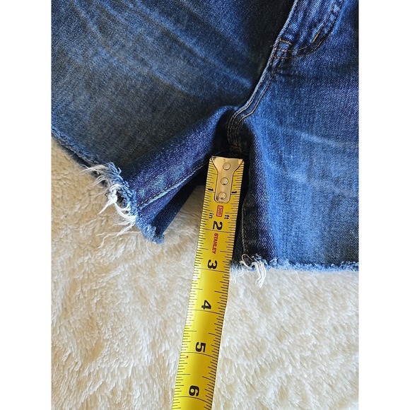 Madewell High-Rise Denim Shorts in Glenoaks Wash Rough Hem Cutoff Size 27 - Picture 13 of 16